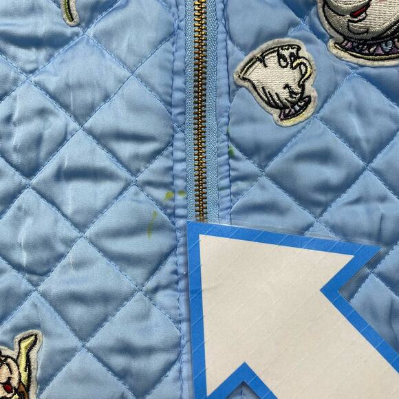 DISNEY TUTU COUTURE Beauty and the Beast Blue Quilted Jacket 5-6 Girls *READ* - Picture 6 of 6